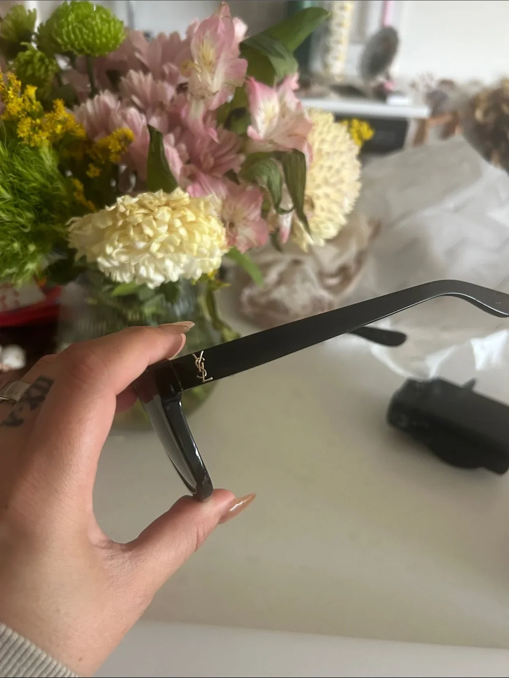 Yves Saint Laurent Black Square-Frame Women's Sunglasses